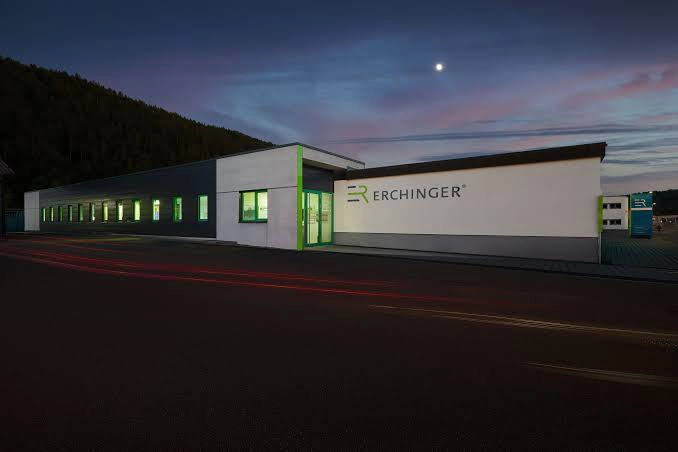 Erchinger AG company building at night, Tuttlingen