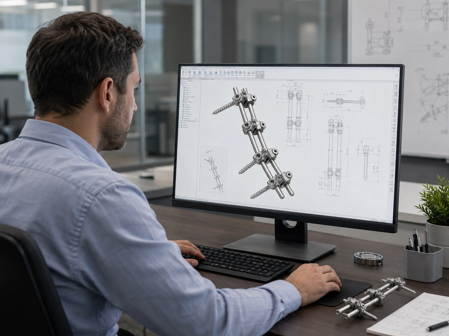 Design of a lumbar spine instrument for ER Line Spine