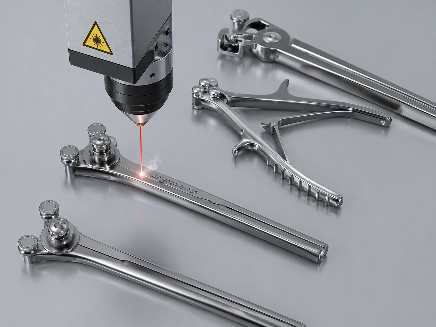 Laser marking of an ER Line Spine instrument